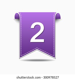 2 Number Vector Violet Web Icon