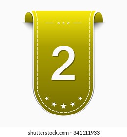 2 Number Vector Yellow Web Icon