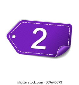 2 Number Violet Vector Icon Design