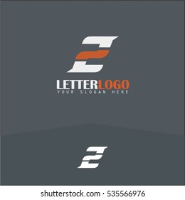 2 numbering fast speed logo. White and orange automotive logo template. Vector design template elements for your application or corporate identity.