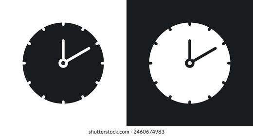 2 o'Clock Icon Set. Early Hour Time Vector Symbol.