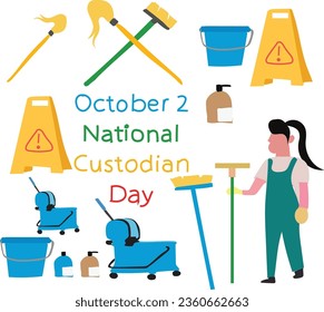 2 october is National Custodian Day vector