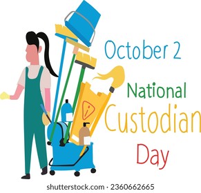 2 october is National Custodian Day vector