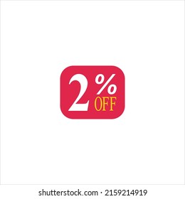 2 offer tag discount vector icon stamp on a white background