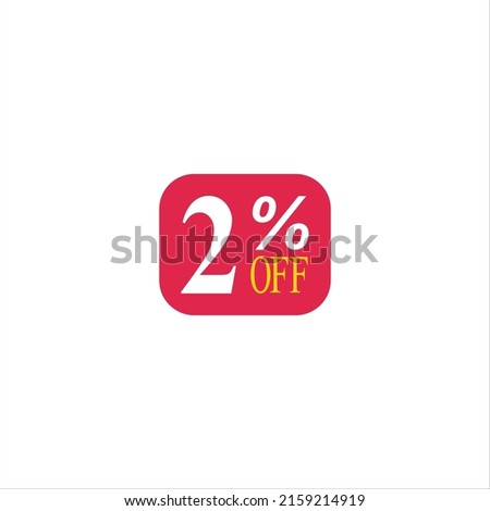 2 offer tag discount vector icon stamp on a white background
