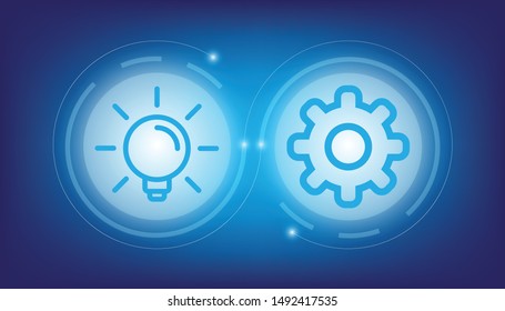 2 optinons infographic with light circles