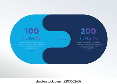 2 Options Concept, Steps. Two Connected Circles. Infographic Template.