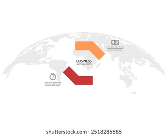 2 opções modelo infográfico. Conceito de modelo de negócios com duas opções para escolher ou selecionar. Ilustração de vetor infográfico plana moderna para visualização de dados, apresentação.