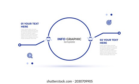 2 options thin line infographic design with marketing icons and thin line elements. Vector illustration.