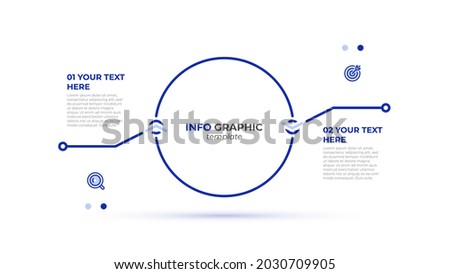 2 options thin line infographic design with marketing icons and thin line elements. Vector illustration.