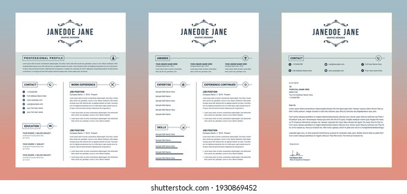 2 Page Resume Template CV Template