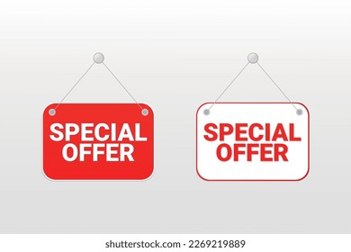 2 paneles con texto Oferta especial Vector