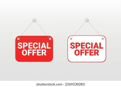2 panels with text Special offer Vector