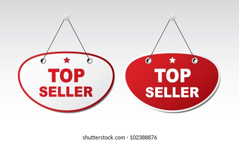 2 panels with text - Top seller. Vector