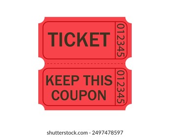 2 part raffle ticket icon. Clipart image isolated on white background