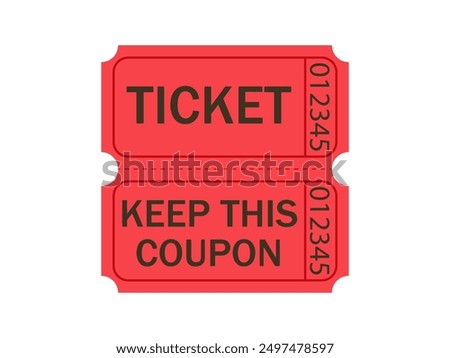2 part raffle ticket icon. Clipart image isolated on white background
