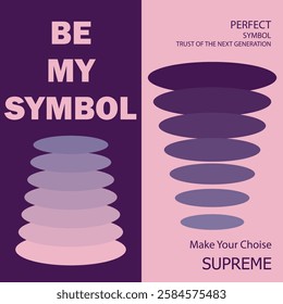 2 Part Step gradient background backed by the symbol rush series.modern design, printable posters, banners, template concept design. Vector illustrations.main puple coloure infinty symbol.Poster