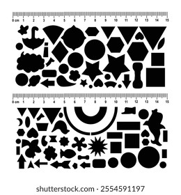 2 Pcs Geometric Drawings Templates, Multi-shaped Drafting Stencils Illustration vector based drawing Vol 01