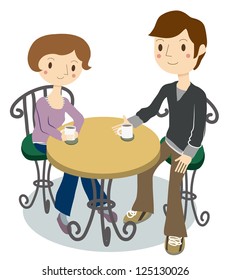 2 people break in the cafe