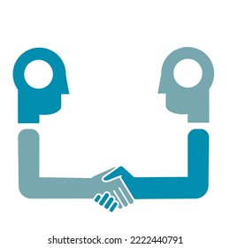 2 personas estrechando la mano, icono simplificado