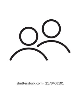 2 people tandem thin line icon