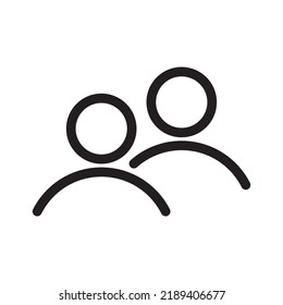 2 people tandem thin line icon