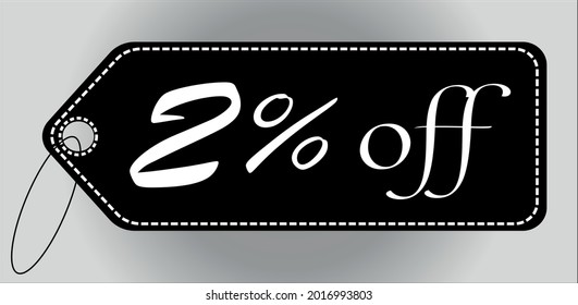 2 por ciento de etiqueta negra. banner de descuento para promociones y ofertas especiales