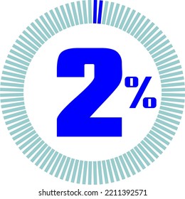 2 Percentage with Round Pie Chart. Economy, medical, sport and speed concept