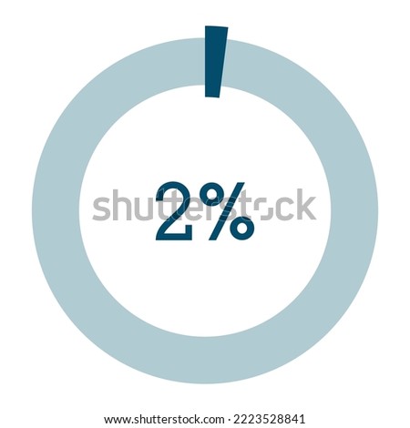 2 percent,circle percentage diagram vector illustration,infographic chart.