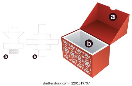 Caja de 2 piezas con estampado de diseño de lujo de taladros y maquillaje 3D