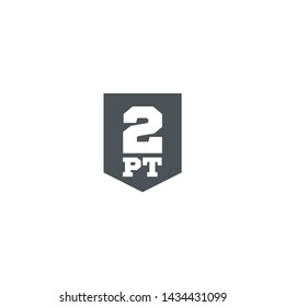 2 pint sign (pt mark) estimated volumes gallons (gal) Vector symbol gal packaging, labels used for prepacked foods drinks different gallons and pints. 2 pt vol single icon isolated on white background