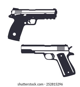 2 Pistols vector illustration, eps10, easy to edit