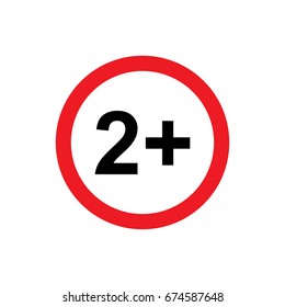 2 plus icon illustration isolated vector sign symbol