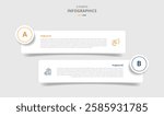 2 points template comparison concept for infographic with round rectangle box with circle badge with drop shadow style with two point list information vector