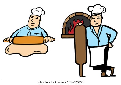 2 positions of a Baker makes bread