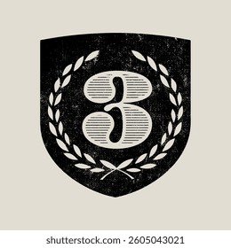 2 rd anniversary celebration logotype with print effect. Vintage vector illustration letter.