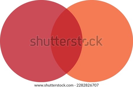 2 red and orange color circles background with overlap layer. For wallpaper, cover, banner, poster and placard. Abstract flat background for business card and flyer template, vector illustration 