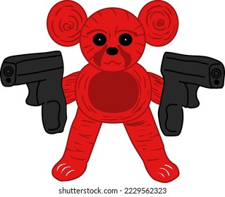 
2 Red Shooter Teddy Bear 