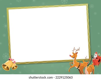 2 renos sacando a Santa Claus tarjeta postal navideña Sleigh