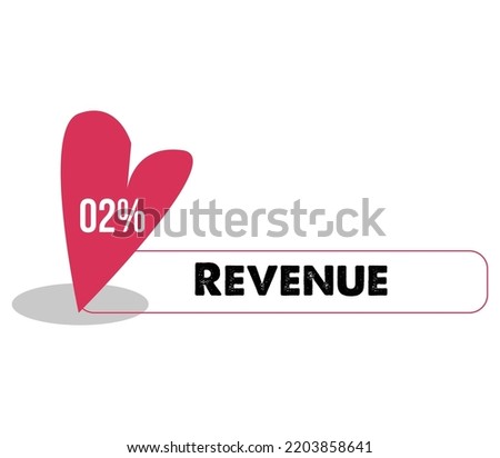2 % Revenue sign label vector art illustration with stylish looking font and red and black color with yellow background