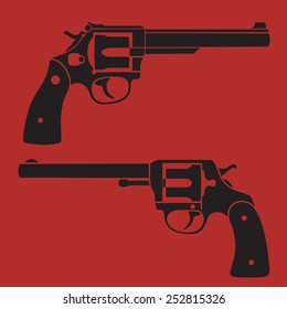 2 revolvers vector illustration, eps10, easy to edit