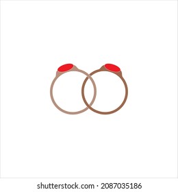 2 rings engagement logo vector template