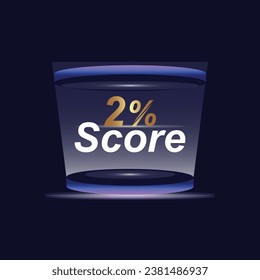 2% Score Sign Designed to catch the  and illustration  combination in blue Vector illustration background design.