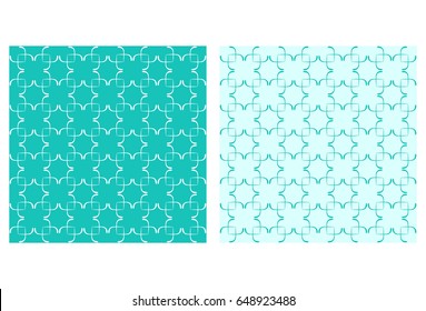 2 seamless patterns with abstract lotuses. Backgrounds for textile, shower curtains, duvet covers, pillows, carpets, blankets, packaging paper, wallpaper.