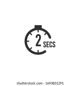 2 seconds Countdown Timer icon set. time interval icons. Stopwatch and time measurement. Stock Vector illustration isolated on white background.