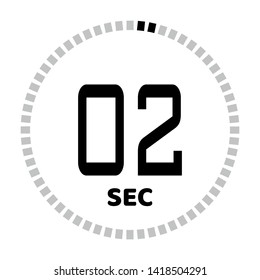 The 2 seconds, stopwatch icon, digital timer. Digital Countdown Timer Vector Icon. Clock and watch, timer.