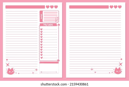 
2 Set of minimalist planners. Daily, weekly and monthly planning template. Plain and simple print list. Business organizer page. Paper sheet. Realistic vector illustration.