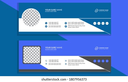 2 Set modern e-mail signature templates with 2 different colors.