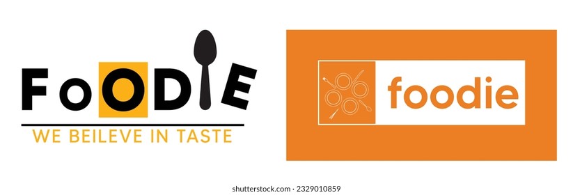 2 set of restaurant foodie vector logo