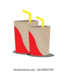 2 set de Vector bonito y colorido diseño de Paquete de taza de papel sobre fondo blanco